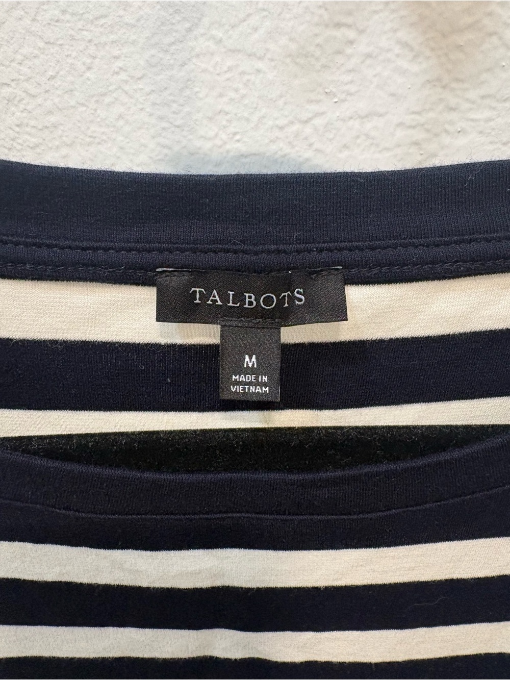 Talbots Black and White Striped Tie-Front Midi Top - Picture 3 of 3
